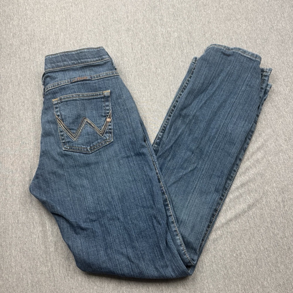 Women's Wrangler Ultimate Riding Jeans‎ Q-Baby Mid-Rise Bootcut Blue Size 7/8x34